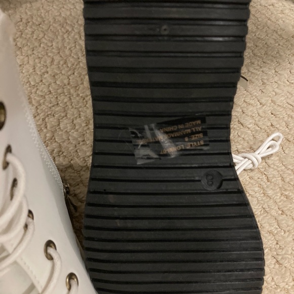 White Combat Boots Size 8 - Picture 7 of 8